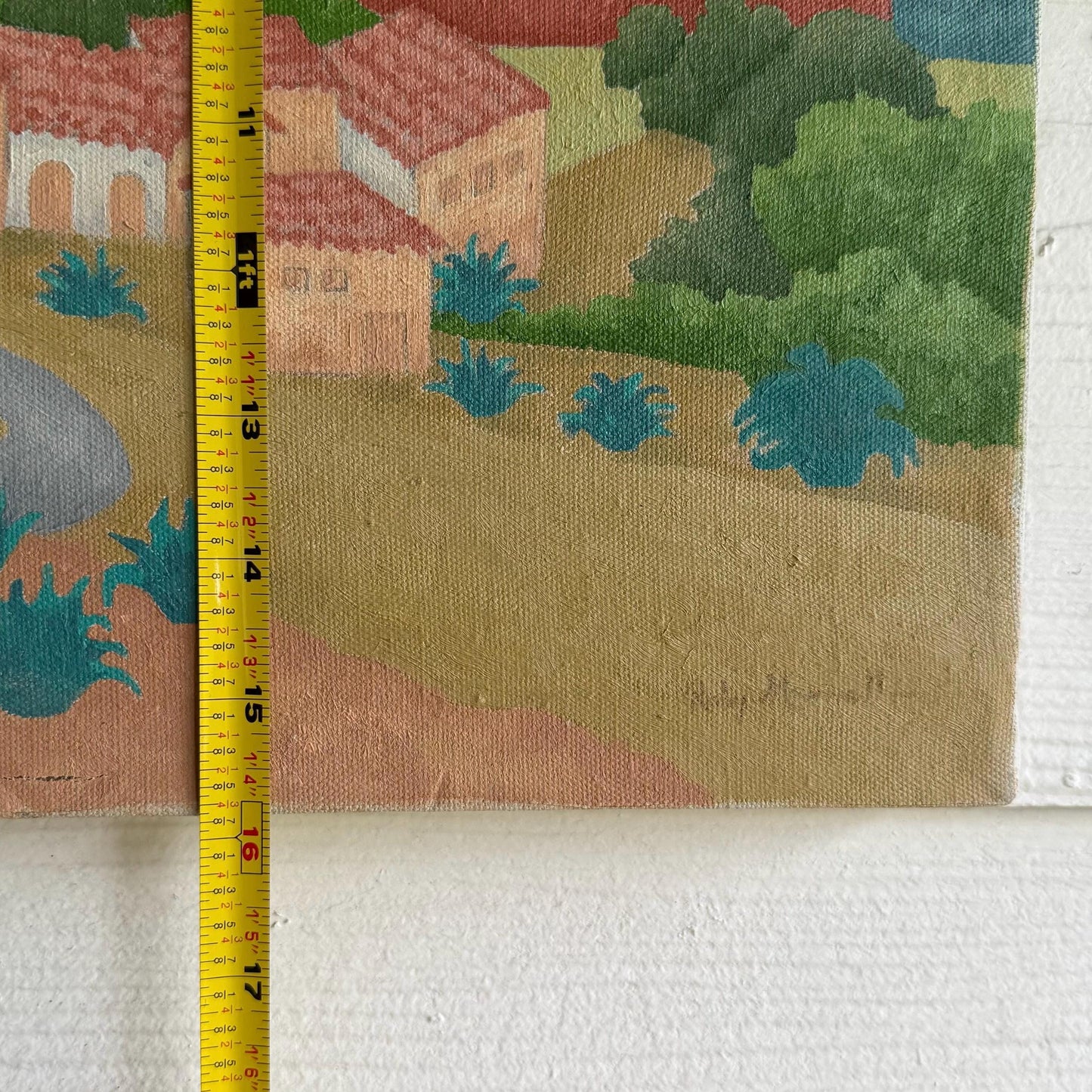 Vintage Original Mid Century Southwest Landscape Painting Signed Ruby Maxwell